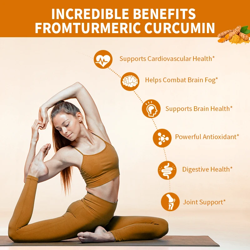 Turmeric & Ginger Capsules Organic Black Pepper Apple Cider Vinegar Supports Metabolism Cardiovascular Health & Joint Health turmeric curcumin capsules