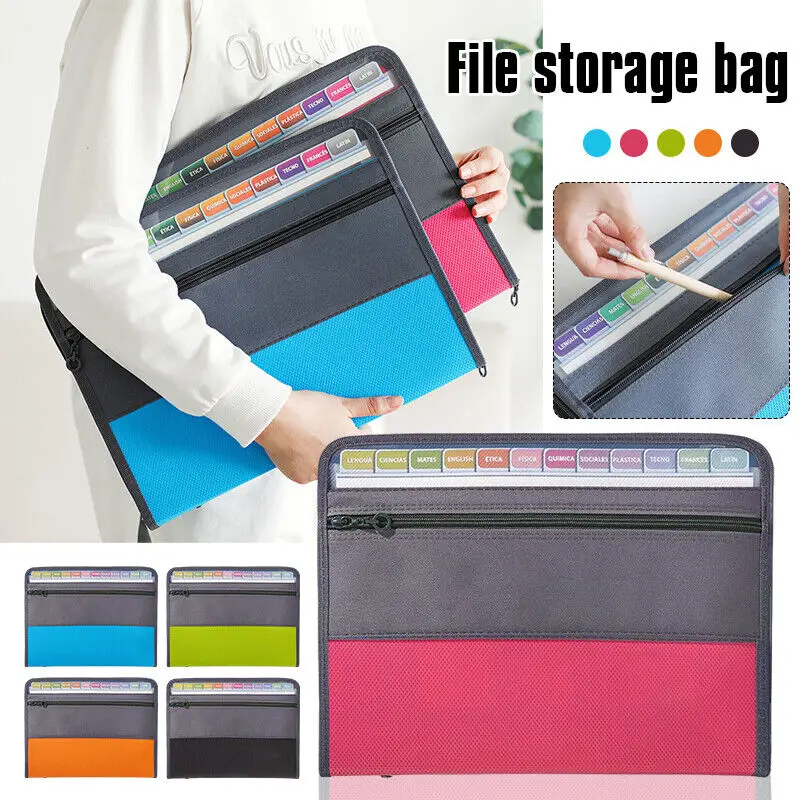 New Expanding File Organizer 13 Pocket Accordion A4 File Folder Document Organizer Expanding Zip File Folder With Zipper Closure