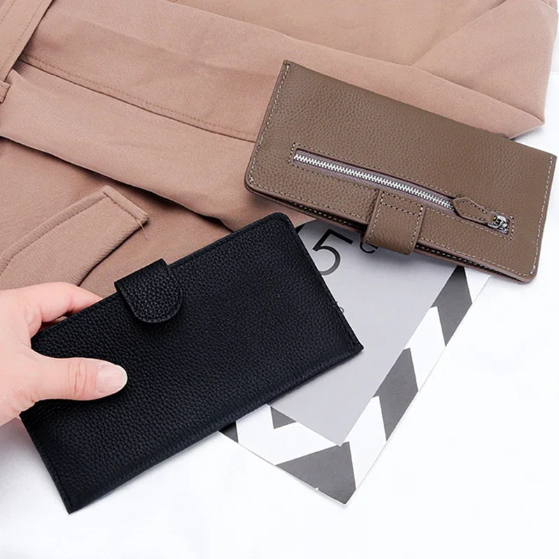 Leather Women Long Wallet Money Slim Clutch Bag for Ladies Fashion ID Credit Card Holder Purse Envelope Wallets Clip Phone Pouch