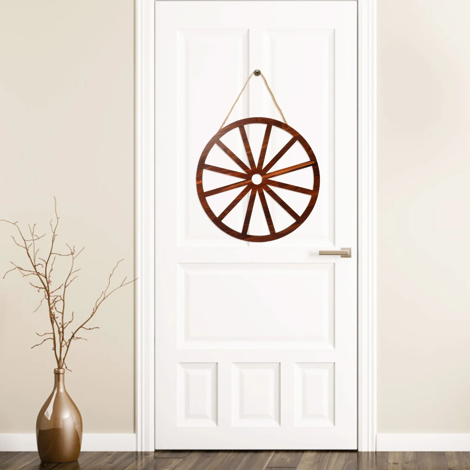 2 Pcs Wheel Wooden Decoration Vintage Home Farmhouse Wagon Wheels Wagin Western Wall Baby 4