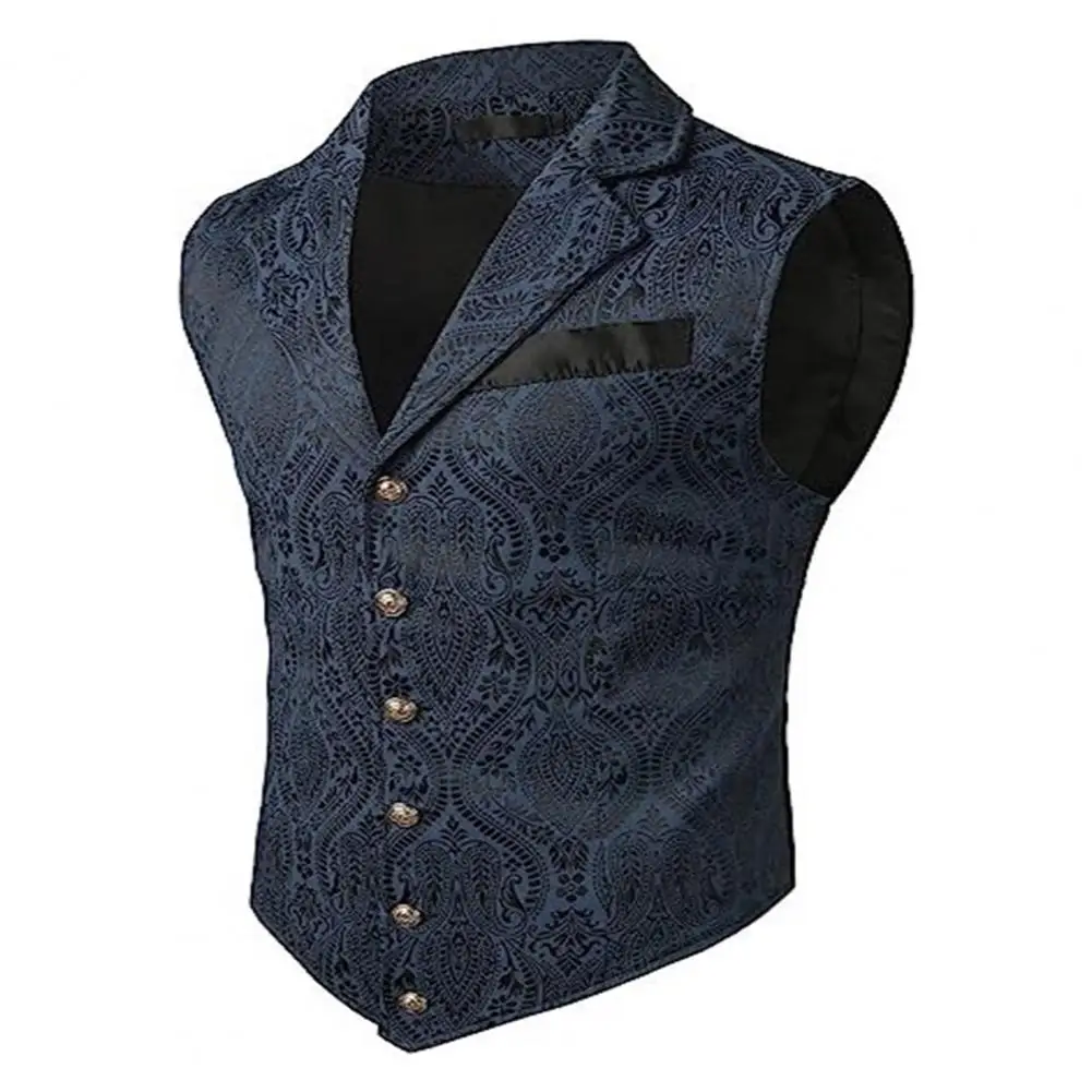Men Vest Formal Business Style Retro Slim Fit Suit Vest Turn-down Collar Sleeveless Wedding Party Groom Waistcoat dress vests