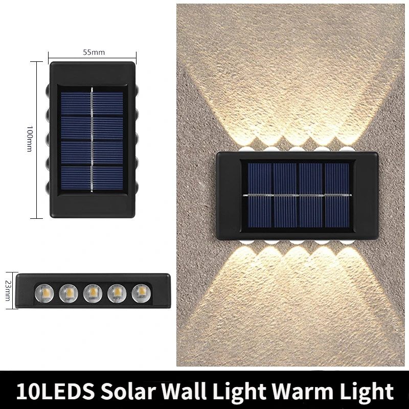 led solar lights 1Pcs Solar Wall Lamp Outdoor Lighting Waterproof Home Garden Decor Lamps for Balcony Courtyard Fence Sunlight Lamp Outdoor Lamp solar motion lights Solar Lamps