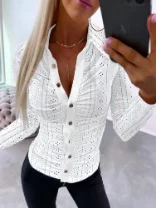 Fashion Women Blouses 2023 Autumn Letter Print Ruched Buttoned Long Sleeve Top Casual Elegant Skinny Women's Shirt Femme Clothes