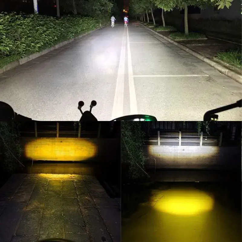 LED Headlight Bulbs H4 H6 BA20D Motorcycle CSP Lens White Yellow Hi Lo Beam Fog Light Scooter Motorbike Lamp Accessories