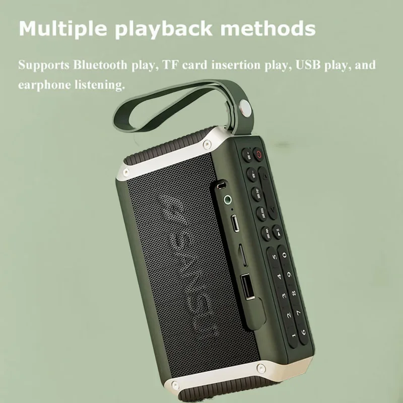 

F53 Wireless Bluetooth Speaker 4.3-inch LED Display Radio Portable FM Radio TF Card Slot MP4 Music Player Video Speaker