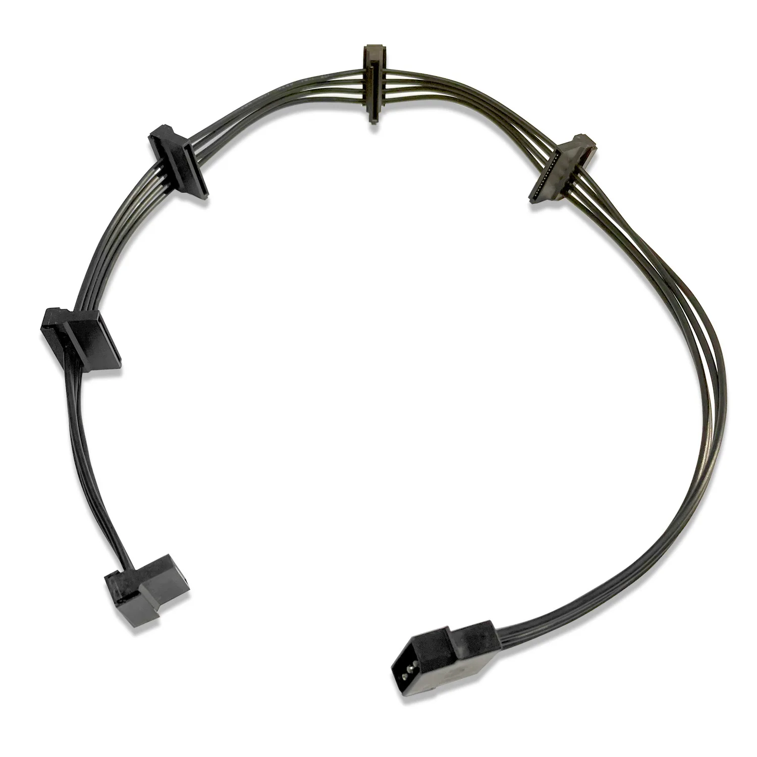 Fonte de Alimentação Cabo Splitter para Faça Você Mesmo Cabo de Disco Rígido 15pin Sata 4pin Macho para Feminino Extensão pc Server - Imagem 2