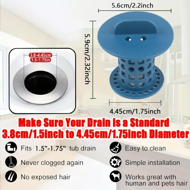 2pcs Sink Drain Hair Catcher Sink Drain Strainers Anti-Clog Filter Shower Protector Bathroom Accessories,shower sink strainer,sink drain strainer