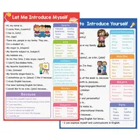 English Self-introduction Poster English Teaching Aids Classroom Decoration Educational Toys Learning Flashcard Montessori Toy 1