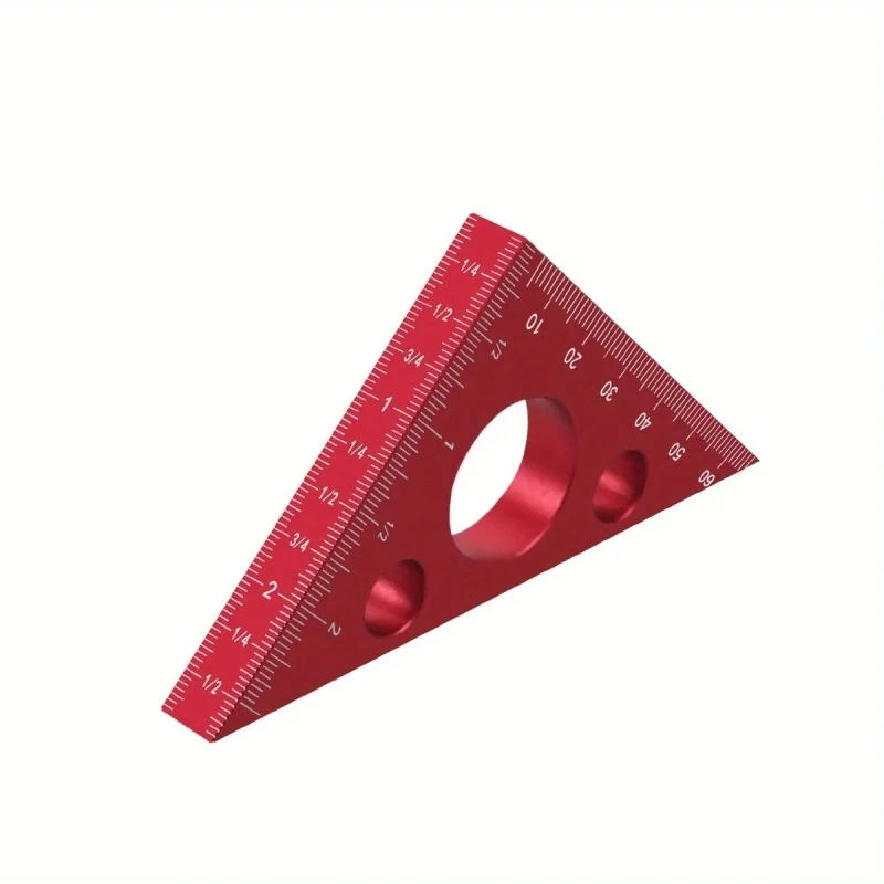 Triangle Ruler 45/90 Degree Metric Scale Precision Angle Ruler Aluminum Thickened Height Multifunction Woodworking Tool