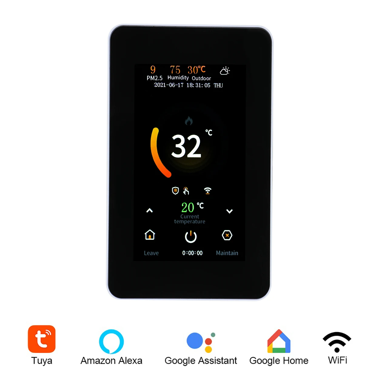 TuyaWiFiSmartFloorHomeThermostatElectricWaterHeatingPM25