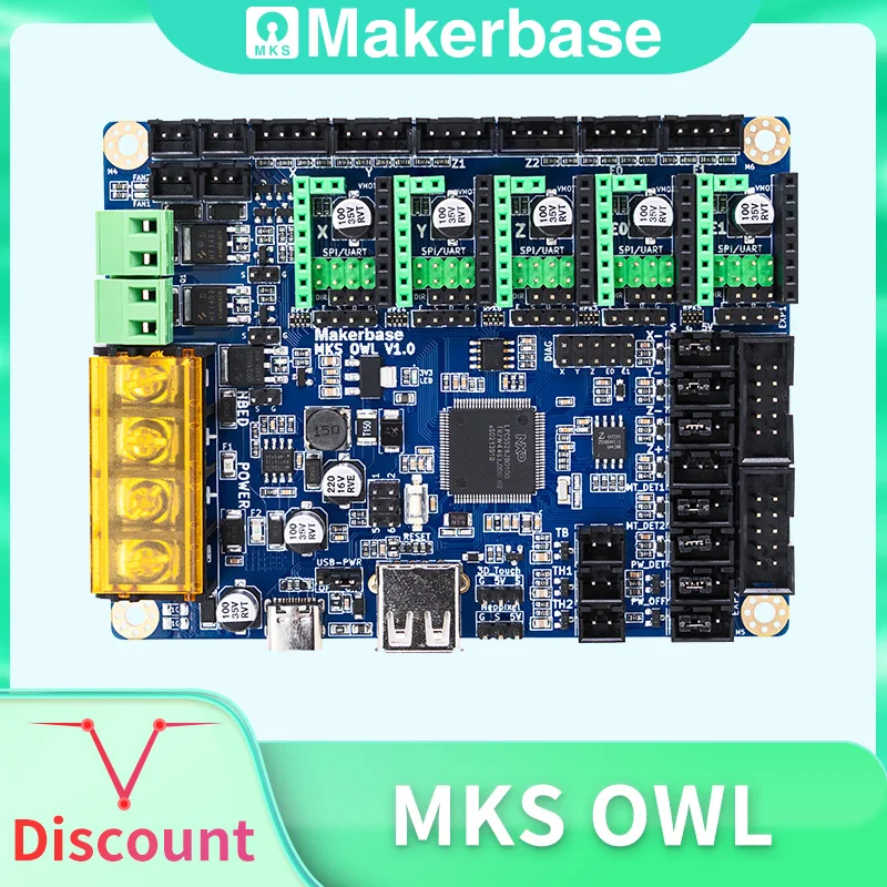 Makerbase Mks Owl Board 32bit 150mhz Lpc5528 Peças de Impressora 3d Ts35 Usb u Impressão de Disco.