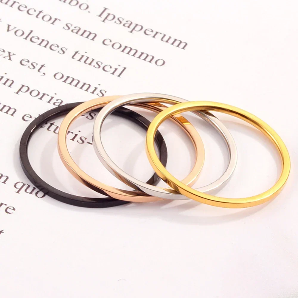 1mm Small Mini Stainless Steel Women Rings US size 3 4 5 6 7 8 9 10