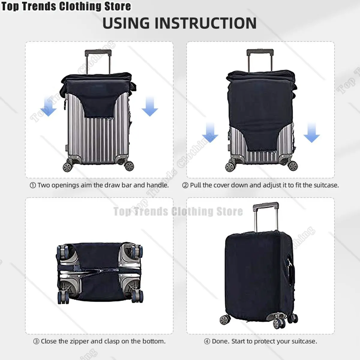 Luggage Cover Protector Kokeshi Doll for 18-32 Inch Suitcase