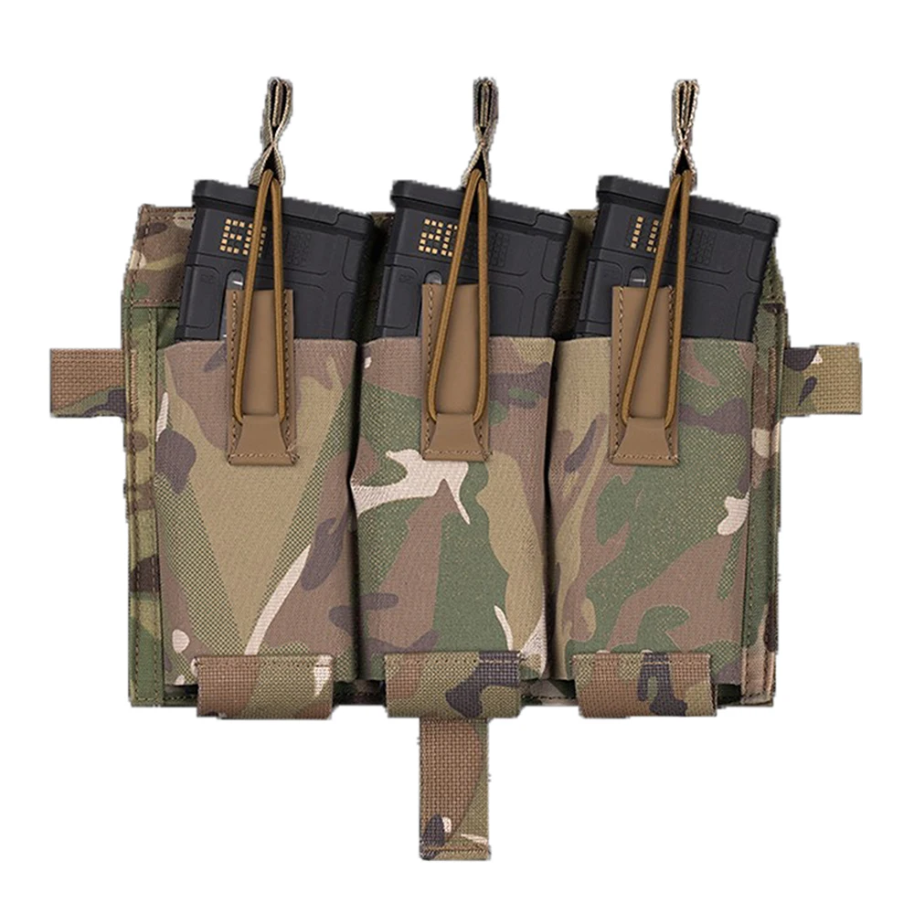 Tactical Triple Mag Pouch Plate Carrier Front Panel Flap Molle M4 AK AR15 Magazine Holder Combat Hunting Vest - 18