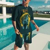 2023 Rap Singer 2pac Trendy Men T Shirt Set 3D Print Tupac Hip Hop Streetwear Oversize O-Neck Short Sleeve Tshirts Fashion Cloth 5