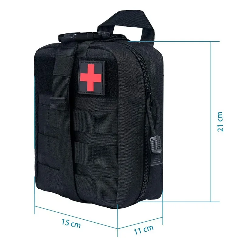 Molle Tactical First Aid Utility Medical Nylon Bag EDC Waist Pack Hiking Hunting Accessories Bag Outdoor Survival Emergenc Pouch