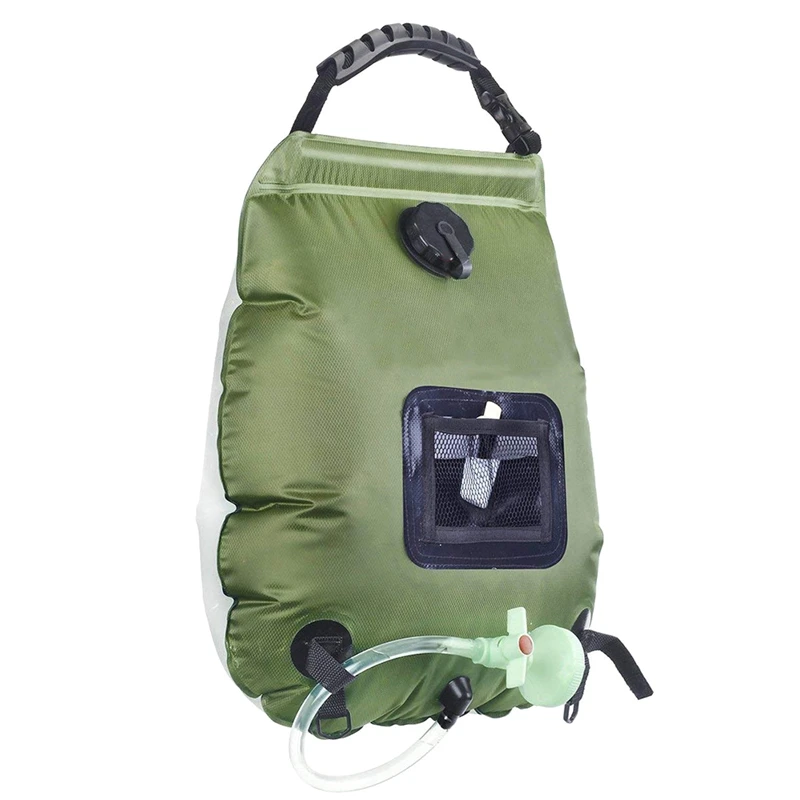 

1 Pcs Outdoor 20L Camping Shower Water Bag Camping Hiking Climbing Bath Equipment Camping Green