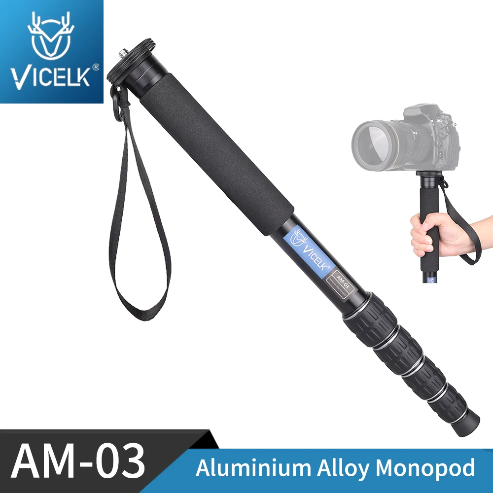 VICELK AM-03 165cm 카메라 모노 포드 전문 알루미늄 합금 사진 비디오 스탠드 Canon Nikon GoPro DSL..
