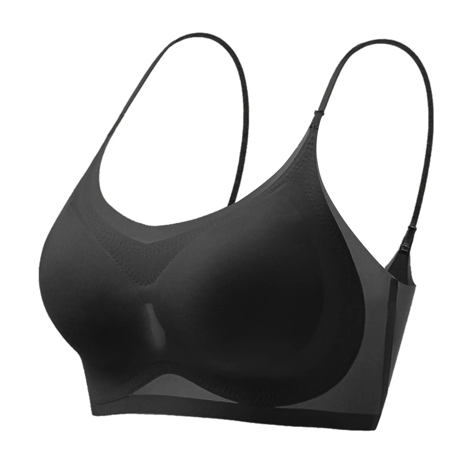 Ultra-Thin Ice Silk Seamless Padded Bra for Women - Elegant Sleep and Lounge Top