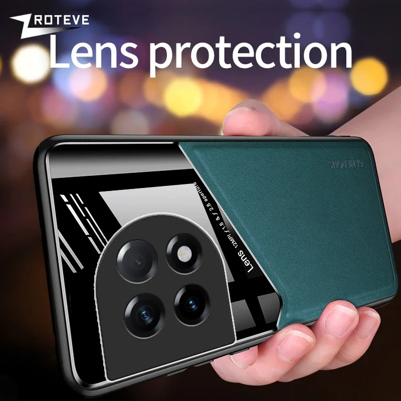 Elegant Zroteve PU Leather Magnetic Car Mount Phone Case