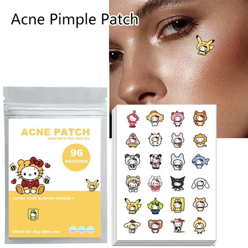 Cartoon Sanrio Hello Kitty Kawaii Acne Patches Removal Pimple Patches Spots Marks Concealer Repair Sticker Waterproof Girls Gift