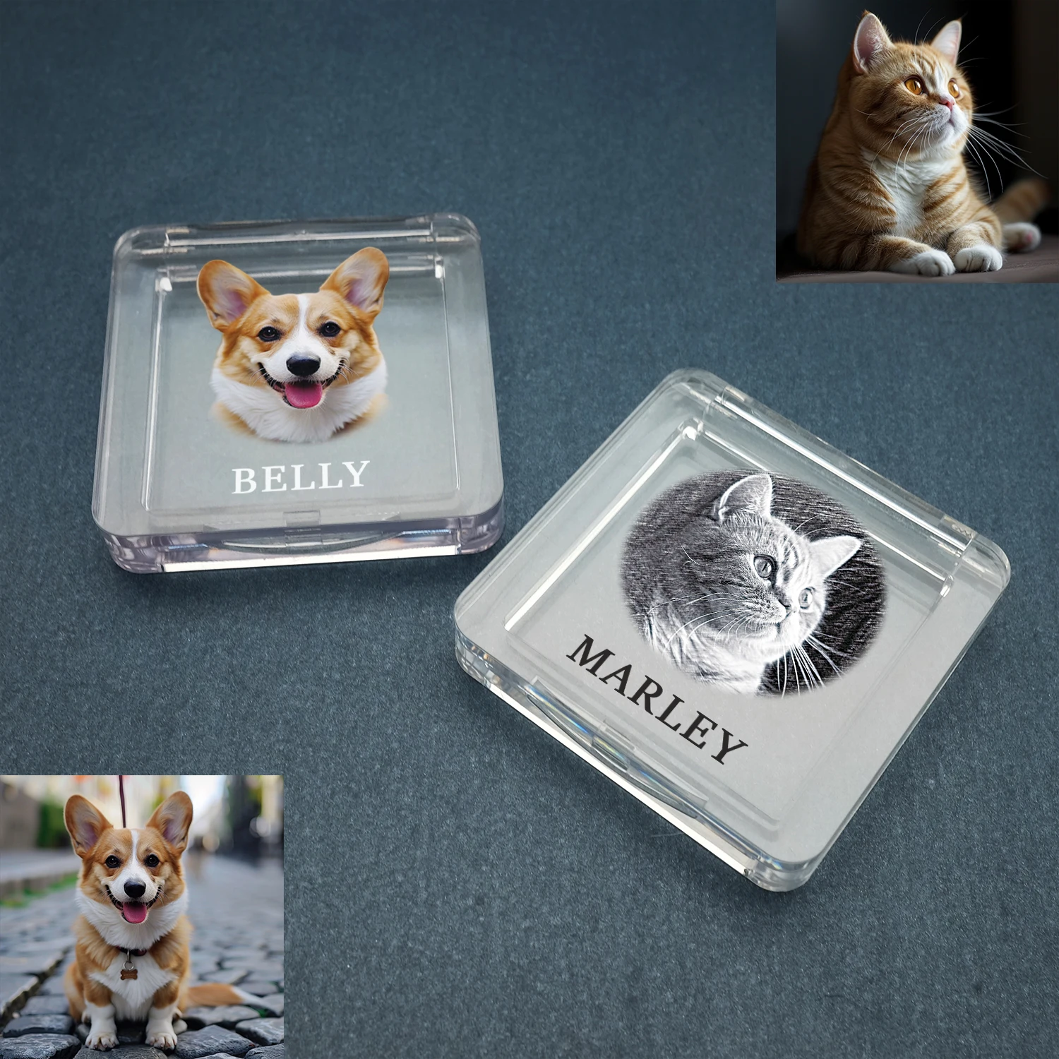 Personalized Pet Fur Keepsake Box with Photo - Unique Memorial Gift