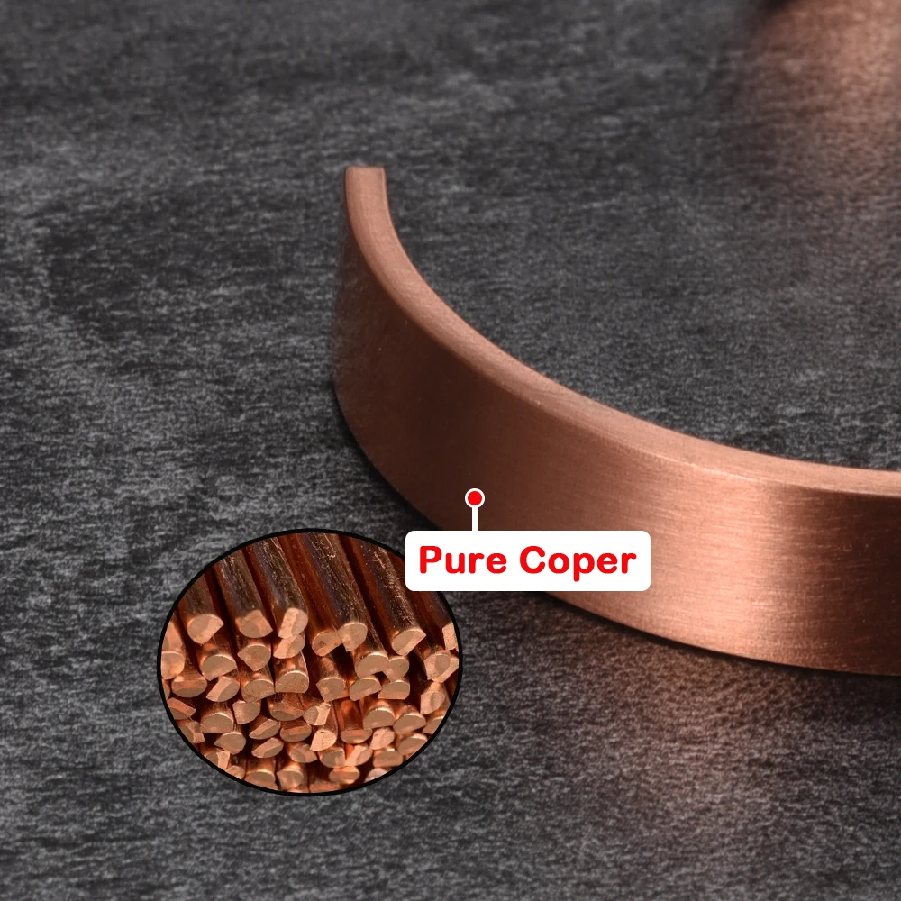 Bangle Bracelet Vinterly Pure Copper Matte Adjustable Open Cuff 9.5mm Wide Bangles Soft Metal Resizable Jewelry Men Women Gifts bangle bracelet