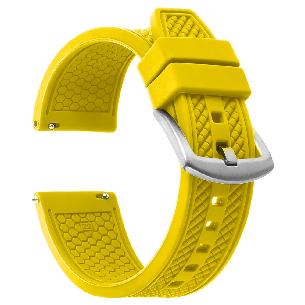 Sporty Waterproof Silicone Watch Strap - 20mm/22mm