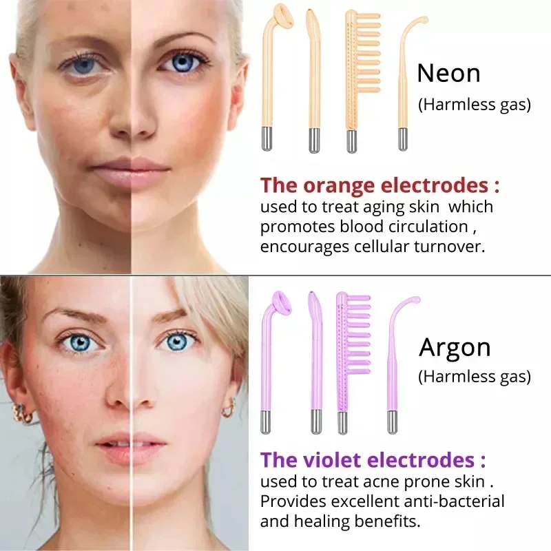 7 In 1  Portable High Frequency Facial Machine Skin Therapy With 7 Neon & Argon Wands Remove Wrinkles Acne Facial Therapy Wand 3