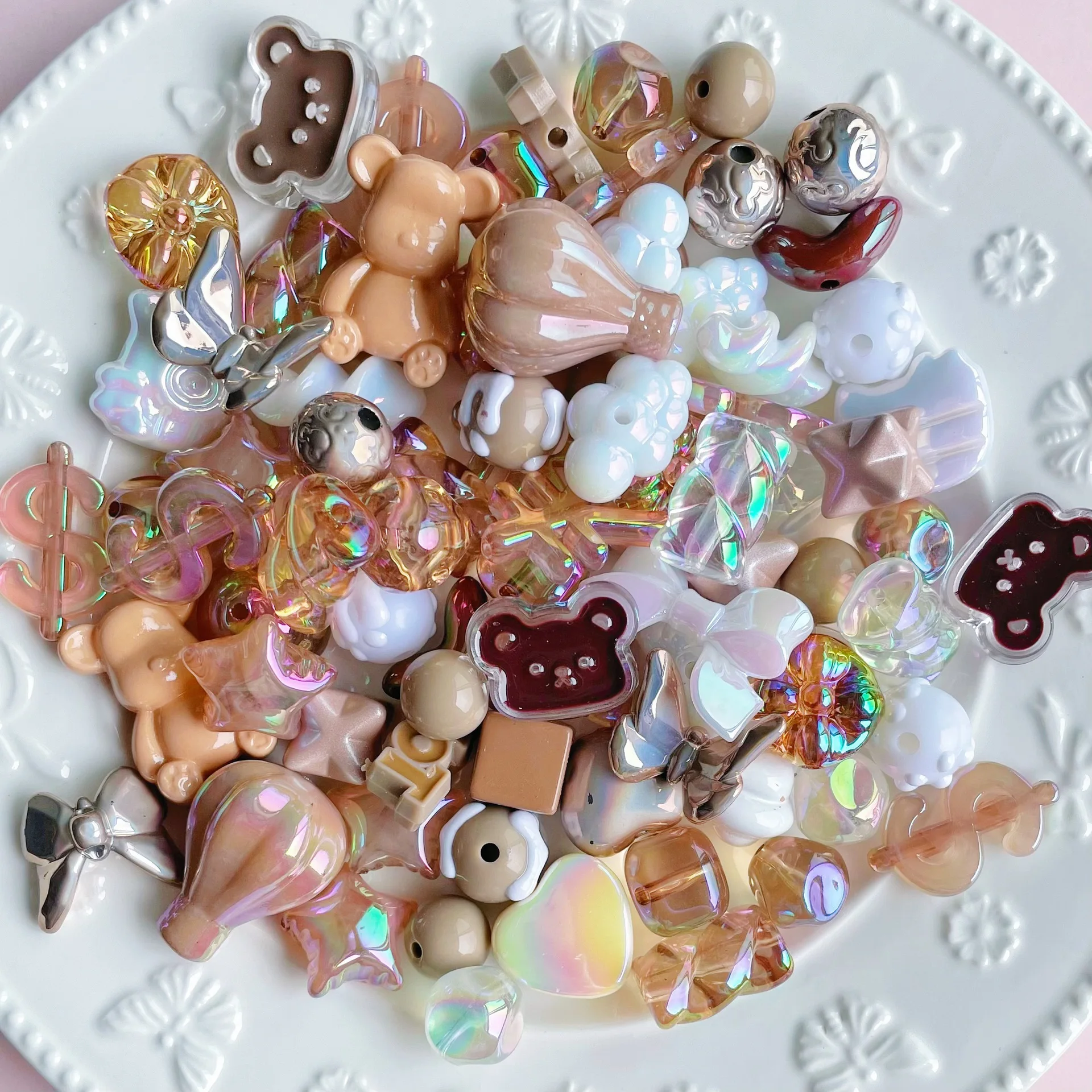 Bow Charms For Bracelets LVQCZD 9PCS Colorful Bow Keychain Charms