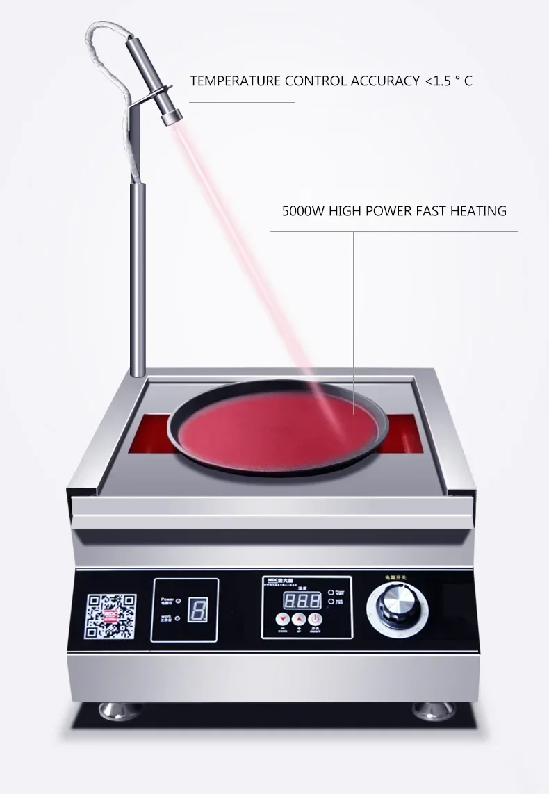Description Picture 3 of itemCommercial Induction Cooker 5000w High Power Soup Braised Noodle Cooker Electric Stove Restaurant Canteen 380V MDC-HWTB-5