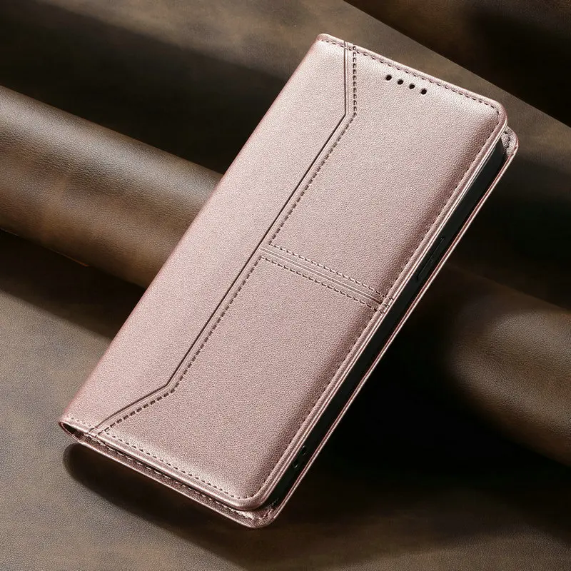 Magnetic Leather Flip Case with RFID Blocking and Wallet