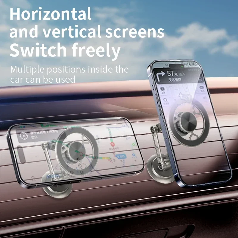 Asengry Universal Magnetic Car Phone Holder 360 Rotation Foldable in Car Stand For Iphone 16 15 14 13 12 Pro Max Samsung Xiaomi