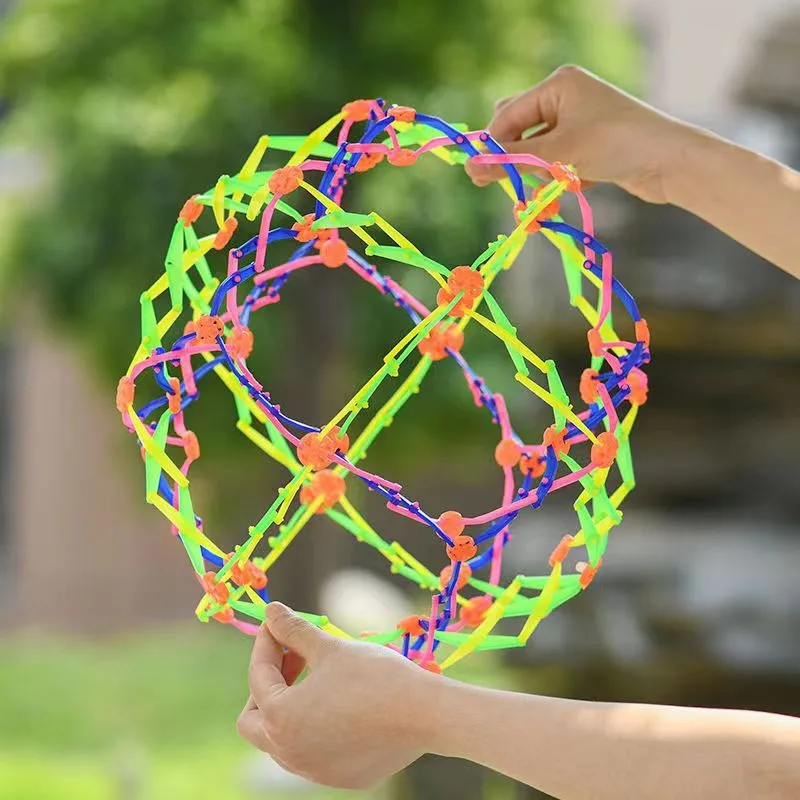 Colorful retractable ball kid magic Indoor outdoor flower ball throwing ball game parent-child interactive toy kid sensory toys 5