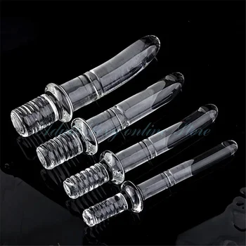 Glass Diameter16/20/25/30mm Big Crystal Handle Glass Dildo Realistic Artifical Dildo Anal Stimulation Sex Toys Dildos For Women 3