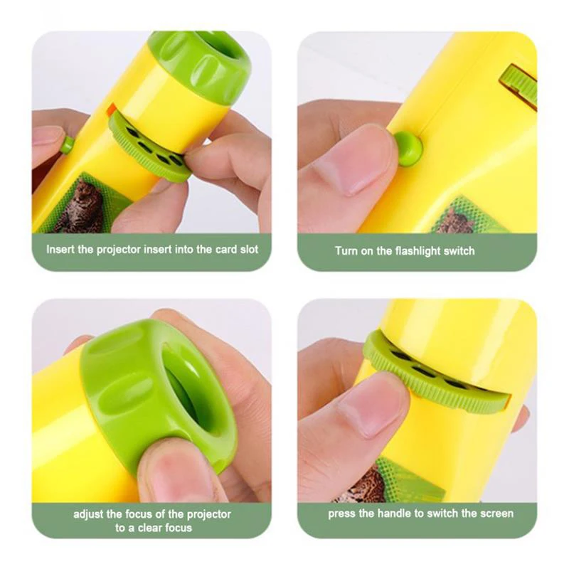 Luminous Projection Flashlight Flashlight Projector Toy Kid's Projector 24 Patterns Mini Luminous Projection Lamp