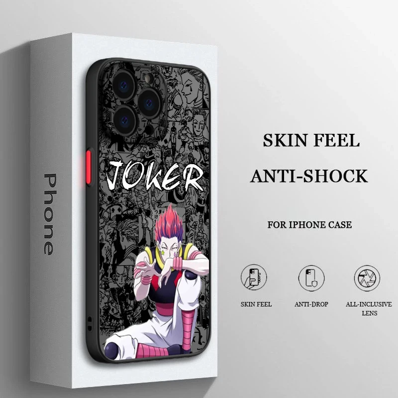 HUNTER - HUNTER ケータイ入れ ラバー ブラック 美品 ハンター ハンターハンターヒソカ半透明電話ケース、Apple iPhone 15 14