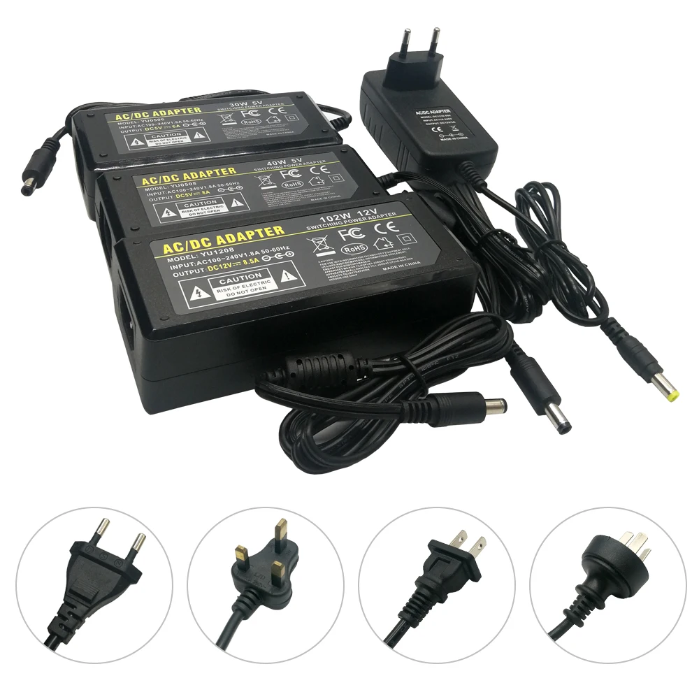 LED Power Supply Adapter DC 5V 12V Lighting Transformer AC 110V 220V Switch Driver For COB WS2811/2812/2813/2815/SK6812 Strip