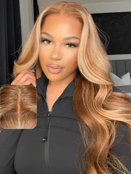 Highlight 200 density lace front wig human hair 1