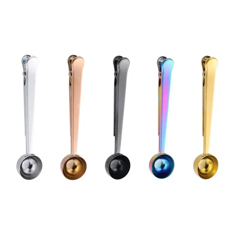 Coffee Spoon Clamp Stainless Steel Drinkware Sealing Clamp 2 in 1 Milk Powder Clamp Food Kitchen Accessories