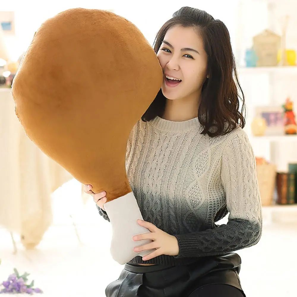 Creative Cute 3D Chicken Leg Plush Toy Sofa Sleeping Pillow Cushion Simulation Fried Chicken Doll Kids Christmas Gifts Girl Gift