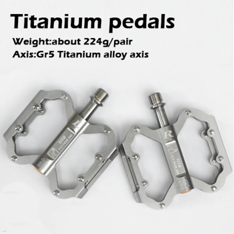 TiTo Ultralight pedals Titanium alloy Bicycle pedals 3 Bearings Anti