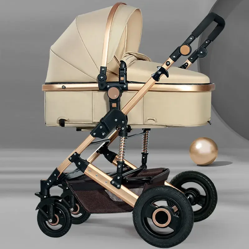 New Baby Stroller 2 in 1/3 in 1 High Landscape Stroller Reclining Baby Carriage Foldable Bassinet Puchair carriage