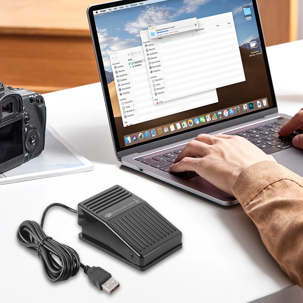 USB Pre-Program Keyboard Mouse Adapter Game Control Action HID PC USB Foot Switch Keyboard Pedal for Mouse PC Laptop