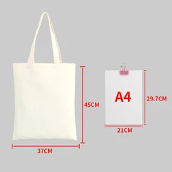 Eco - Friendly Reusable Foldable Cotton Canvas Tote Bag (Beige - 37x45cm)
