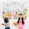 DIY Easter Coloring Poster,Happy Easter Coloring Tablecloth,Design With Easter Crafts School Activities Party Decorations 3