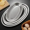 1Pcs 304 Stainless Steel Plate Oval Fish Dish Dinner Dessert Food Sushi Snack Steaming Fruit Dish Household Restaurant Tableware 4