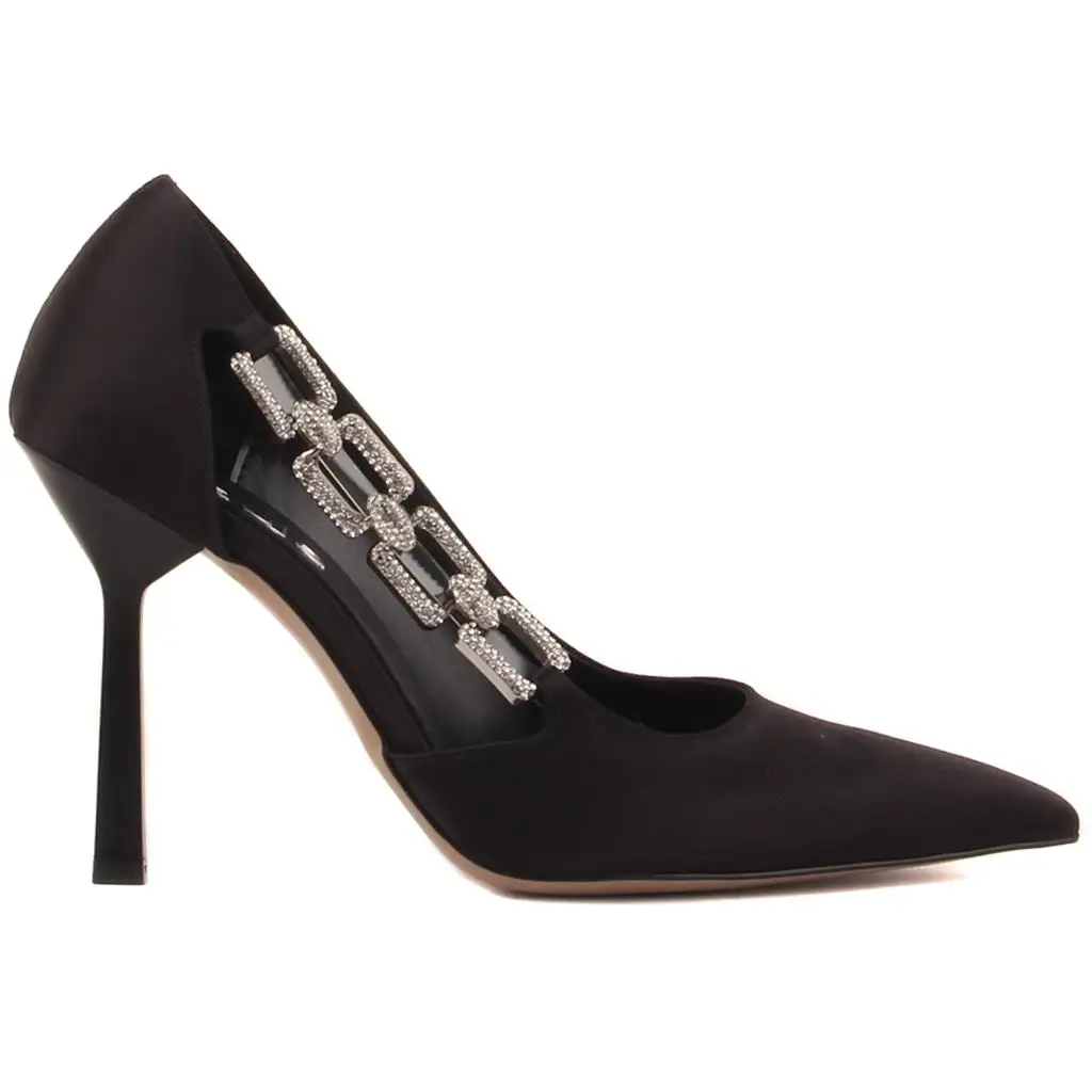 

Guja-Black Color Stone Detailed Women's Stilletto