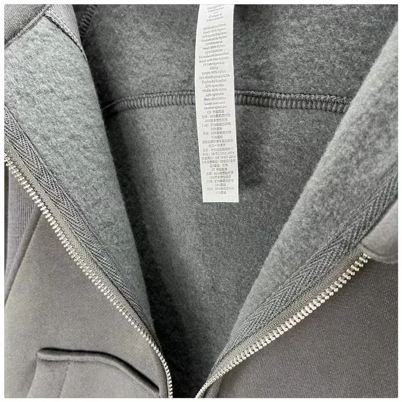 Lemon Women Scuba Outerwear Sports Hoodie Fall/Winter Thicken Warm Zipper Long Sleeve Hooded Sweatshirts Define Jackets Coat