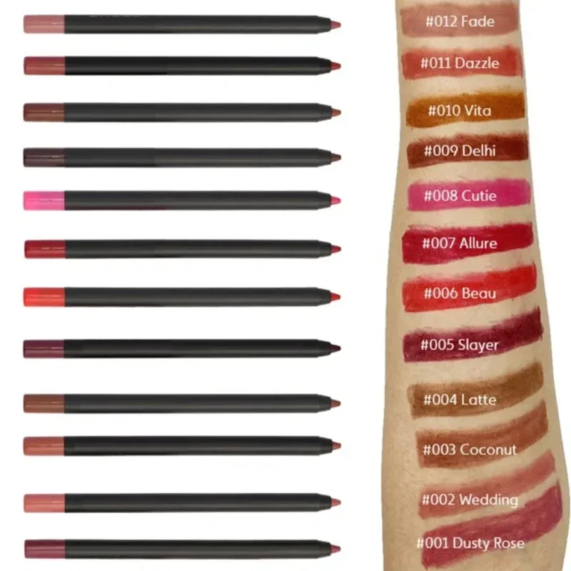 Nude Brown Lip Liner Pencil Lipstick Matte Smooth Waterproof Lipliner Long Lasting Non-stick Cup Lipstick Pen Beauty Cosmetics 5